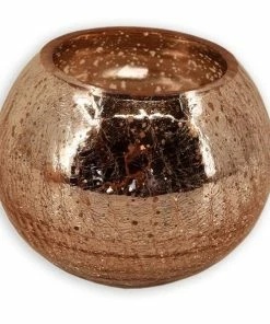 Windlichtglas - Kupfer - Kugel - 15 Cm