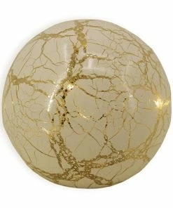 Dekokugel - Silber - Glas - LED-Beleuchtung - Ø 14 Cm
