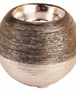 Teelichthalter - Kupfer-silber - Kugel