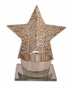 Teelichthalter - Metall-Glas - Silber - 11 Cm Hoch