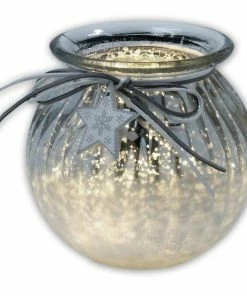 Windlicht - Silber - Glas - 14 Cm