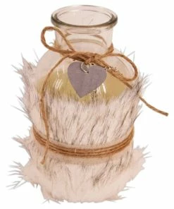 Dekovase - Mit Fell Und Dekoanhänger