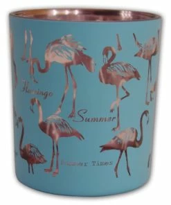 Windlicht - Türkis - Flamingo - 9 Cm
