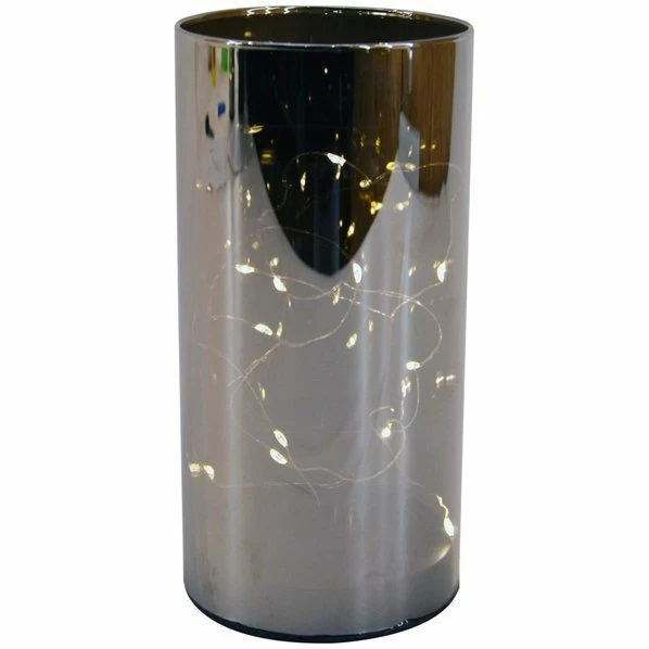Dekoglas Mit LED - Grau - Verschiedene Größen 1 Dekoglas Mit LED - Grau - Verschiedene Größen