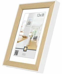 Holzrahmen - Weiß-natur - 13x18 Cm