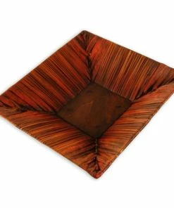 Dekoschale - Stroh-Holz - Braun - 35x35 Cm