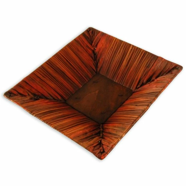 Dekoschale - Stroh-Holz - Braun - 35x35 Cm 1 Dekoschale - Stroh-Holz - Braun - 35x35 Cm