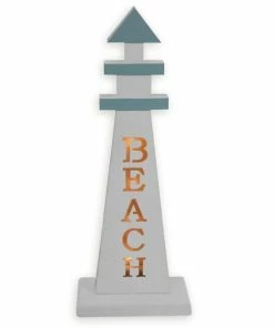 LED-Leuchtturm - Weiß-blau - 40 Cm Hoch