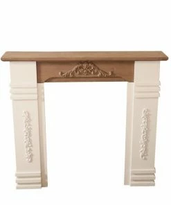 Kaminumrandung ROCCO - Weiß-natur - Holz