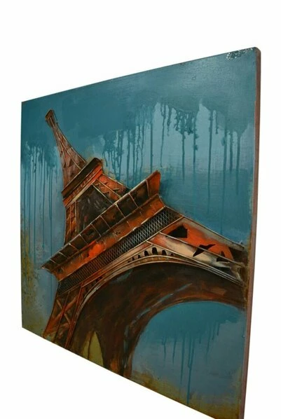 Wandbild EIFFELTURM - Metall - 80x80 Cm