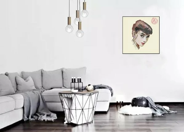 Wandbild - Actress - Multicolor - Handarbeit - 52x52cm