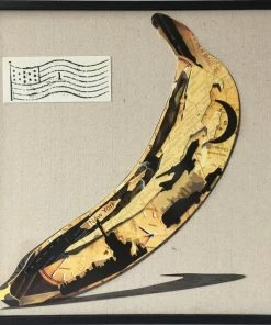 Wandbild - Banana - Handarbeit - 42x42 Cm