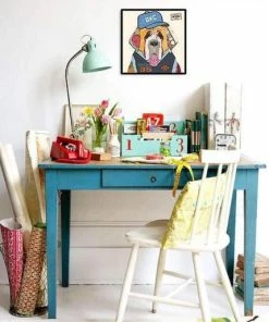 Wandbild - Hund II - Handarbeit - 42x42 Cm