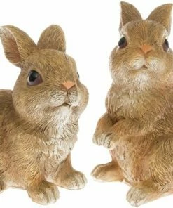 2er-Set Deko-Hase - Natur - Steinharz