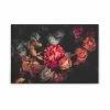 Leinwandbild BLUMEN - Rot-schwarz - 90 X 60 Cm
