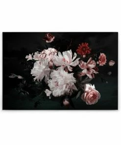 Leinwandbild BLUMEN - Weiß-rosa -90 X 60 Cm