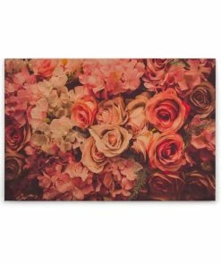 Leinwandbild BLUMEN BOUQET - Rot-orange - 90 X 60 Cm