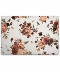Leinwandbild BLUMEN BOUQET - Beige-weiß - 90 X 60 Cm