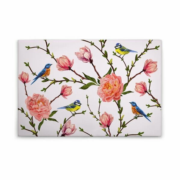 Leinwandbild VOGEL - Rosa-grün - 90 X 60 Cm 1 Leinwandbild VOGEL - Rosa-grün - 90 X 60 Cm