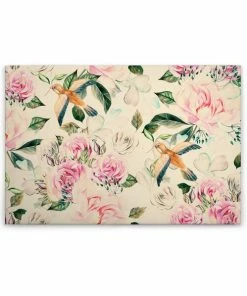 Leinwandbild BLUMEN - Beige - 90 X 60 Cm