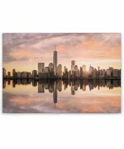 Leinwandbild SKYLINE - Grau - 90 X 60 Cm