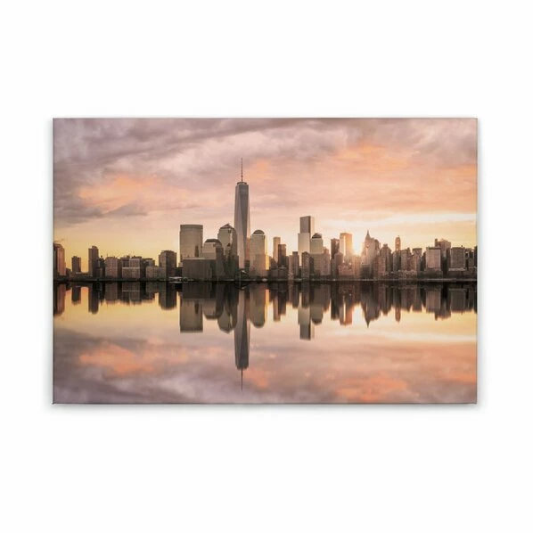 Leinwandbild SKYLINE - Grau - 90 X 60 Cm