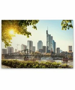 Leinwandbild FRANKFURT - Grau-grün - 90 X 60 Cm