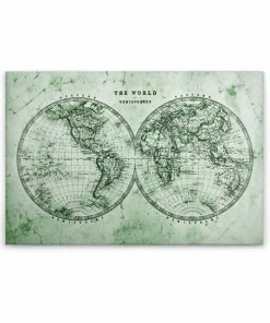 Leinwandbild WELTANSICHT - Grün - 90 X 60 Cm