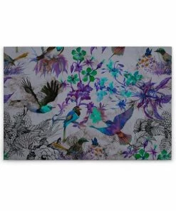 Leinwandbild VÖGEL - Blau-lila - 90 X 60 Cm