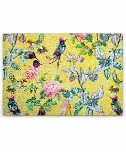 Leinwandbild VÖGEL - Gelb - 90 X 60 Cm