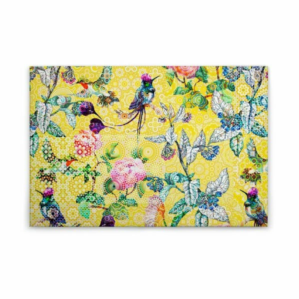 Leinwandbild VÖGEL - Gelb - 90 X 60 Cm