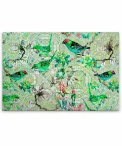 Leinwandbild VÖGEL - Grün - 90 X 60 Cm