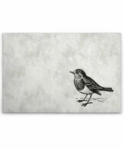 Leinwandbild VOGEL 2 - Grau-schwarz - 90 X 60 Cm