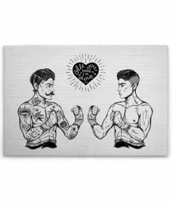 Leinwandbild ALL YOU NEED IS LOVE - Schwarz - 90 X 60 Cm