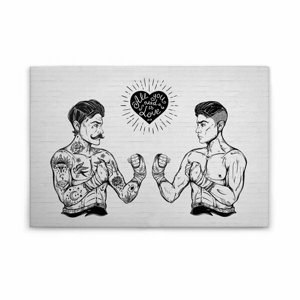 Leinwandbild ALL YOU NEED IS LOVE - Schwarz - 90 X 60 Cm