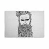 Leinwandbild MANN MIT BART - Schwarz-weiß - 90 X 60 Cm