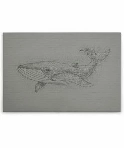 Leinwandbild WAL - Grau - 90 X 60 Cm