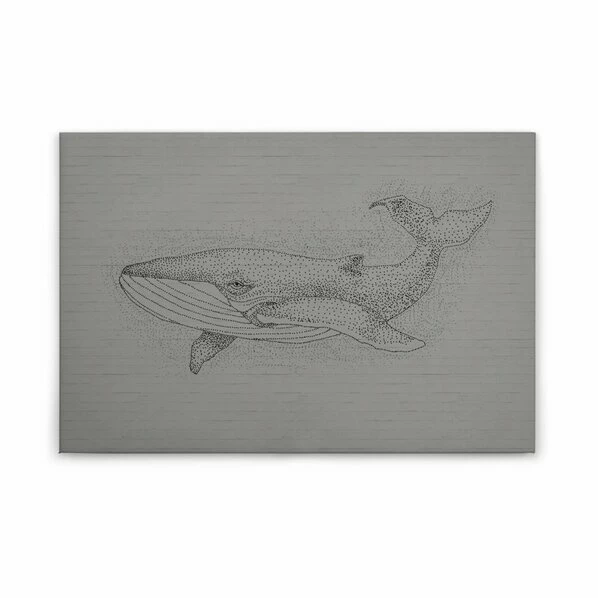 Leinwandbild WAL - Grau - 90 X 60 Cm