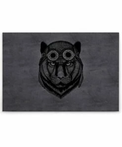 Leinwandbild PANTHER - Grau-schwarz - 90 X 60 Cm