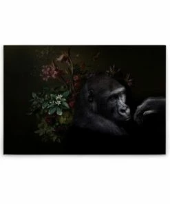 Leinwandbild GORILLA - Schwarz-grau - 90 X 60 Cm