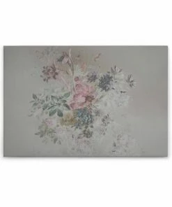 Leinwandbild BLUMEN-BOUQUET - Grau-pink - 90 X 60 Cm