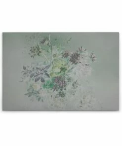 Leinwandbild BLUMEN-BOUQUET - Grau-grün - 90 X 60 Cm