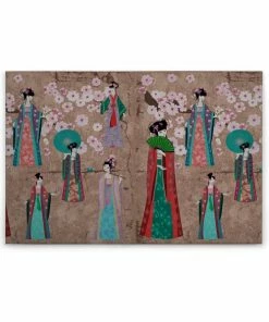 Leinwandbild KIMONO - Braun-rot - 90 X 60 Cm