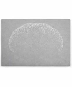 Leinwandbild PUSTEBLUME - Hellgrau-weiß - 90 X 60 Cm