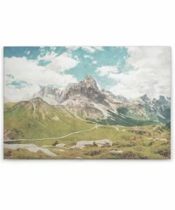 Leinwandbild BERGE - Grün-grau - 90 X 60 Cm