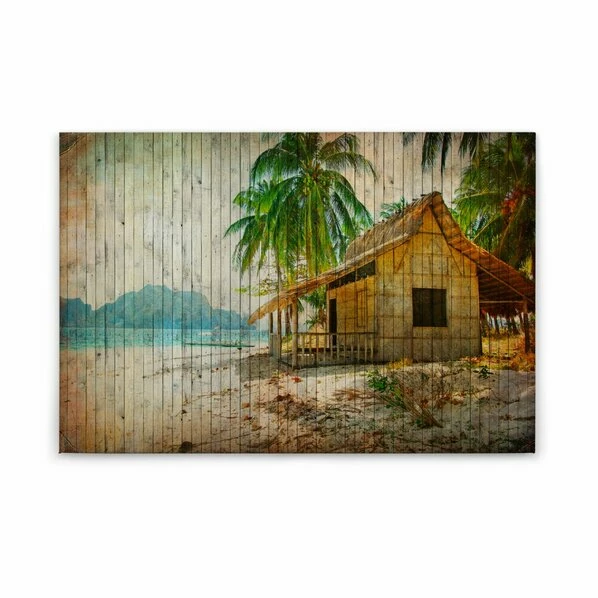 Leinwandbild TAHITI - Braun-beige - 90 X 60 Cm 1 Leinwandbild TAHITI - Braun-beige - 90 X 60 Cm