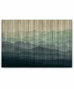 Leinwandbild BERGE - Blau-grün - 90 X 60 Cm