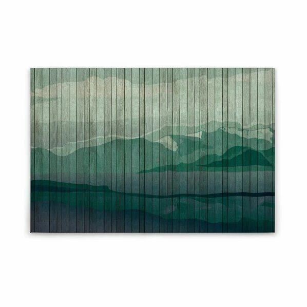 Leinwandbild BERGE - Grün - 90 X 60 Cm