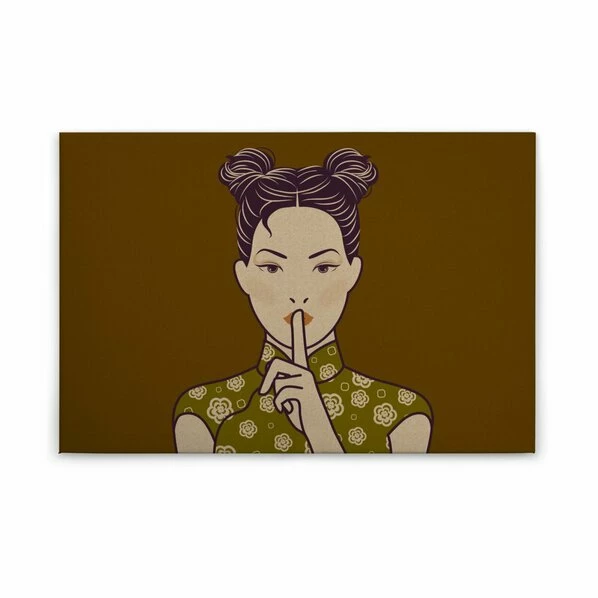 Leinwandbild POWERFRAU - Gelb - 90 X 60 Cm