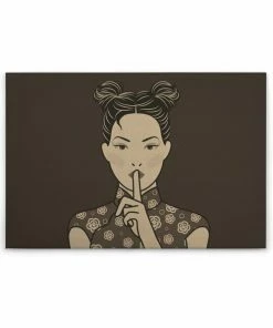 Leinwandbild POWERFRAU - Braun - 90 X 60 Cm